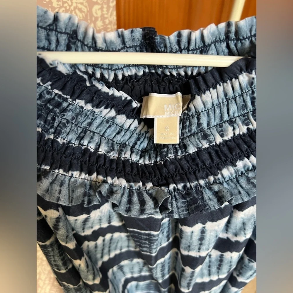 Michael Kors Shibori Striped Blue Maxi Dress‎